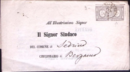 1863-CIFRA FrancobolliPER STAMPE Coppia C.1 Toccata In Basso, Su Lettera Circola - Marcofilía