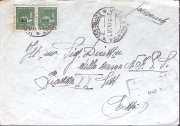 1945-R.S.I. Monumenti Coppia C.25 Su Busta Vicenza (3.3) Per Citta' - Poststempel