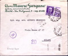 1942-Propaganda C.50 Marina Su Busta Bari (7.10) - Poststempel