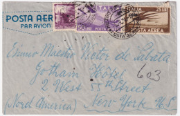 1949-Posta Aerea Lire 25 E 50 (133/4) + Democratica Lire 20 (561) Su Busta Via A - 1946-60: Poststempel