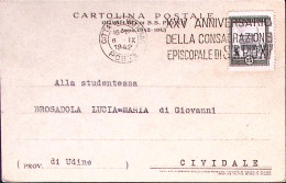 1942-VATICANO XXV Anniversario Consacrazione S.Pio X, Annullo Meccanico (8.9) Su - Autres & Non Classés