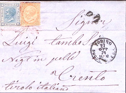 1871-effigie C.10 (rifilato Frode?) E C.20 Su Lettera Completa Di Testo Torino ( - Marcophilie