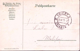 1917-Austria TRIESTE C.2 (21.11) Su Cartolina Franchigia - Sonstige & Ohne Zuordnung