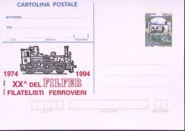 1994-Cartolina Postale, Sopr.IPZS Roma XX Anniversario Filfer, Nuova - Entiers Postaux