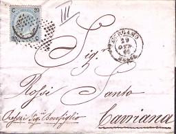 1866-effigie Sopr. C.20/15 Su Lettera Completa Di Testo Bergamo (29.10) - Poststempel