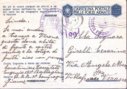 1943-12 BATTAGLIONE CARABINIERI Su Cartolina Franchigia Fiume (7.10) Fori Spillo - Guerre 1939-45