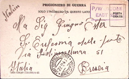1943-P.W.CAMP 321 Manoscritto Al Verso Di Cartolina Franchigia Da Prigioniero Di - Guerre 1939-45