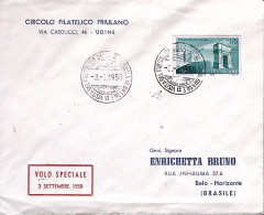 1958-AMICIZIA ITALIA-Brasile Lire 175 Isolato Su Cartolina Annullo Speciale Del  - 1946-60: Marcofilia