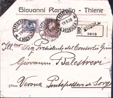 1928-PARMEGGIANI C.50 E Lire 1,75 Su Raccomandata THIENE (19.5) - Marcophilia
