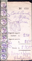 1921-PESI MISURE E MARCHIO Striscia Di Cinque C.1 +coppia C.5 Su Ricevuta Bresci - Marcophilia