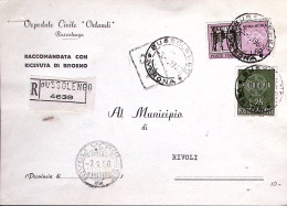 1960-PREOLIMPICA Lire 60+EUROPA1959 Su Cartolina Raccomandata Bussolengo (3.1) - 1946-60: Marcophilia