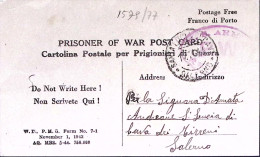 1944-P.O.W. CAMPS N.139 Manoscritto Al Verso Di Cartolina Franchigia (5.11) Da P - Guerra 1939-45