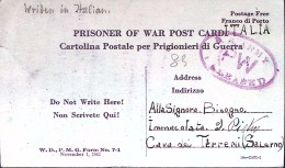 1945-P.O.W.CAMP N.326 Manoscritto Al Verso Di Cartolina Franchigia (26.2) Da Pri - Guerre 1939-45