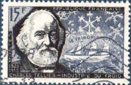 France Poste Obl Yv:1056 Mi:1084 Charles Tellier Industrie Du Froid Le Frigorifique (Lign.Ondulées) - Usati