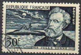 France Poste Obl Yv:1026 Mi:1051 Jules Verne Ecrivain (cachet Rond) - Usados