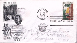 1958-U.S.A.  Conservazione Alberi Su Fdc - 1951-1960