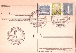 1958-Germania Berlino 3^ Congresso Cemento Armato Annullo Speciale (8.5) Su Cart - Covers & Documents