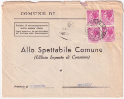 1960-Siracusana Quartina Del Lire 13 Su Busta Tar. Sindaci 4 Porti Desenzano (26 - 1946-60: Poststempel