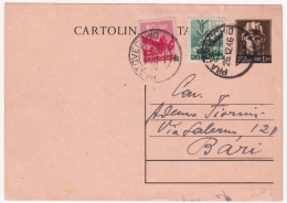 1946-Democratica C.80 E Lire 1 (549/0) Su Cartolina Postale Lire 1,20 (122) Prat - 1946-60: Marcofilia