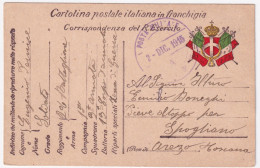 1915-Posta Militare/UFF. INTENDENZA 3^ ARMATA/a Annullo Gomma C.2 (2.12) Su Cart - Marcofilía