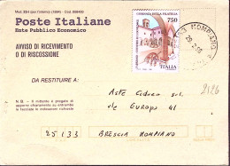 1996-Giornata Filatelia Lire 750, Isolato Su Avviso Ricevimento - 1991-00: Poststempel
