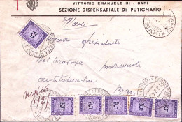 1949-Segnatasse Due Singoli E Due Coppie Lire 5, Su Busta Tassa A Carico Del Des - 1946-60: Poststempel