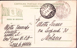 1916-UFFICIO Posta Militare/13 COR.ARM. C.2 (1.6) Su Cartolina Franchigia Non Uf - Oorlog 1914-18