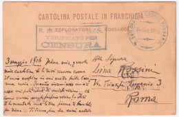 1916-R. ESPLORATORE CESARE ROSSIGNOL C.2 (3.6) Su Cartolina Con Intestazione Del - Poststempel