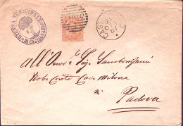 1887-CASTAGNARO C.2 (21.10) Su Busta Affrancata Effigie C.20 - Storia Postale