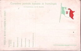 1915-Cartolina Franchigia Non Ufficiale Bandiera A Destra, Nuova - Oorlog 1914-18