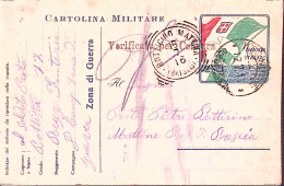 1916-Cartolina Franchigia Non Ufficiale Bandiera Incorniciata A Destra, Viaggiat - Guerre 1914-18