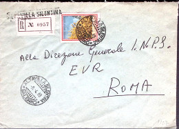 1969-FLORA Lire 180,isolato Su Raccomandata Altavilla Silentina (2.4) - 1961-70: Marcophilia