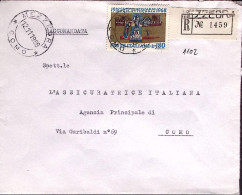 1968-CINQUANTA VITTORIA Lire 180, Isolato Su Raccomandata Mezzegra (12.11) - 1961-70: Marcophilie