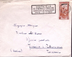 1952-A.M.G.-F.T.T. Trieste + Visitate La Fiera Di Trieste, Annullo Targhetta (22 - Marcophilia