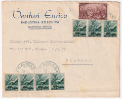 1948-Risorgimento Lire 8 + Democratica Strisce Di Tre E Quattro Lire 1 (550+584) - 1946-60: Poststempel