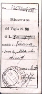 1939-PASIAN DI PRATO/UDINE C.2 (29.7) Su Ricevuta Vaglia - Marcophilia