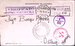 1941-P.O.W.CAMP 304 Manoscritto Al Verso Di Cartolina Franchigia Da Prigioniero  - Oorlog 1939-45