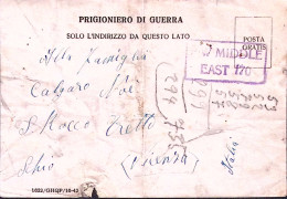 1943-P.O.W. CAMP 307 SATELLITE Manoscritto Su Cartolina Franchigia Da Prigionier - Guerra 1939-45