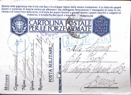 1942-COMANDO MARINA CORFU' Tondo E Manoscritto (4.9) Su Cartolina Franchigia - Guerra 1939-45