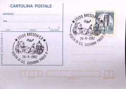 1982-BRESCIA Visita Giovanni Paolo II^annullo Speciale(26.9) Su Cartolina Postal - 1981-90: Marcophilie