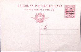 1919-EMISSIONI GENERALI Cartolina Postale Leoni C.10 Mill.18 Sovrastampato CC 10 - Trente
