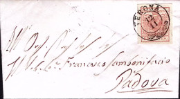 Lombardo Veneto-1852 15c. Ottimi Margini, Su Lettera Completa Di Testo, Verona ( - Lombardo-Venetien
