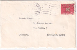 1963-EUROPA Lire 30 (967) Isolato Su Busta - 1961-70: Poststempel