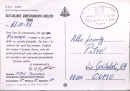 1971-POSTE ITALIANE-COMANDO BATTAGLIONE ADDEST. G.A.P./COMO Ovale Su Cartolina V - Other Wars