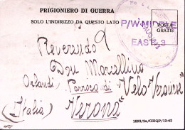 1943-GENERAL HOSPICE Manoscritto Al Verso Di Cartolina Franchigia Da Prigioniero - Guerra 1939-45
