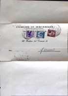 1949-Democratica C.50 + Lire 2 E 5 Su Piego Comunale Macerata (10.5) - 1946-60: Poststempel