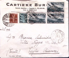 1946-PA MITI C.25 E C.75 + PA Tre Lire 1, Su Busta Germagnano (23.6) - 1946-60: Poststempel