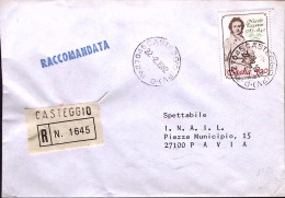 1982-PAGANINI Lire 900 Isolato, Raccomandata Casteggio (22.2) - 1981-90: Marcophilie