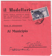 1952-Italia Al Lavoro Lire 1 (635) Isolato Su Estratto Conto Giornali - 1946-60: Marcophilia