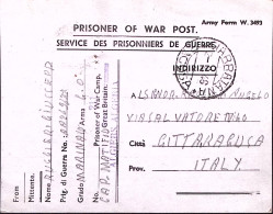 1945-P.O.W. CAMP/n.211 Manoscritto Su Cartolina Franchigia Da Prigioniero Guerra - Oorlog 1939-45